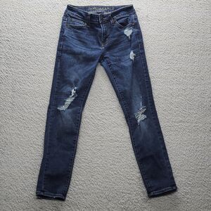 American Eagle Jeans Extreme Flex Blue Denim Skinny Stretch Size 26x28 (26x26)